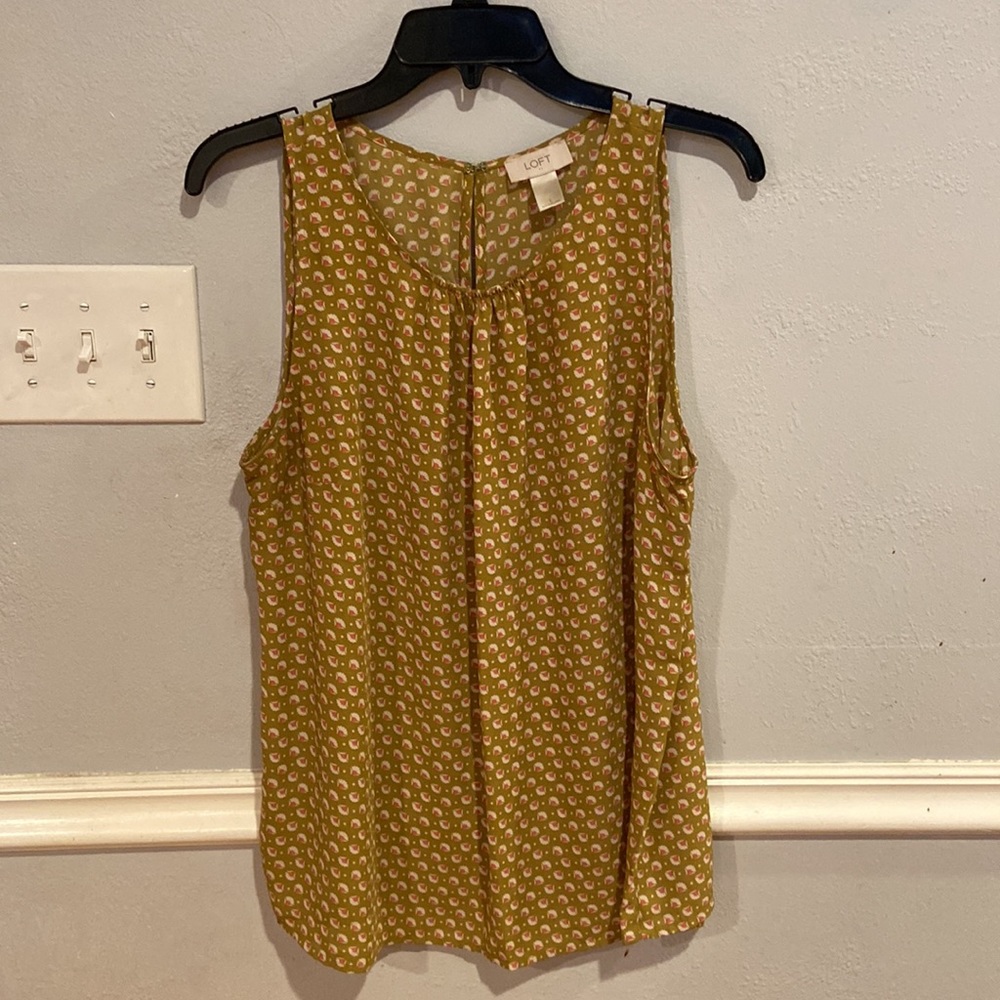 Ann Taylor loft yellow gold tank top
